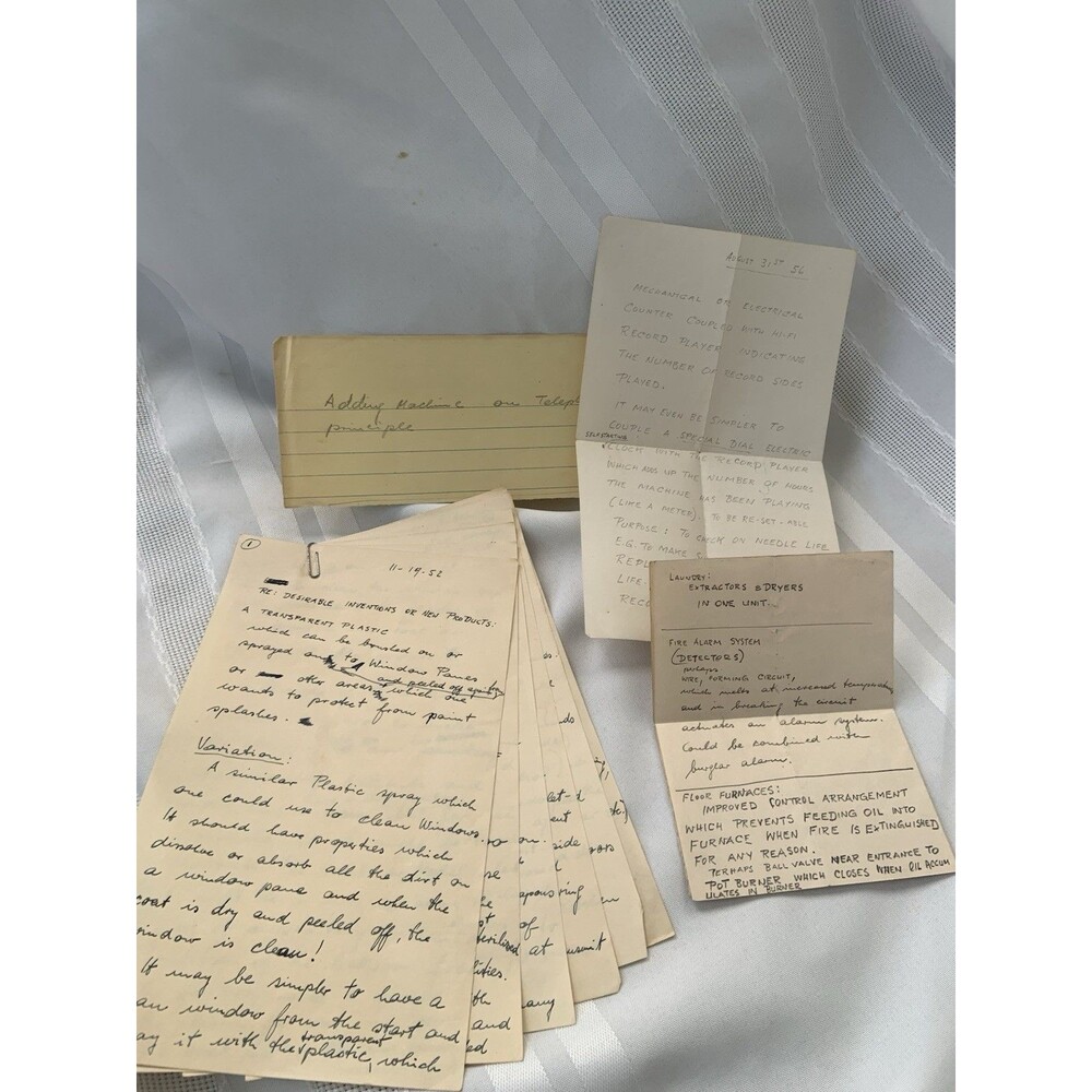 Vintage Written Invention ideas Descriptions Handwritten Ephemera Notes German